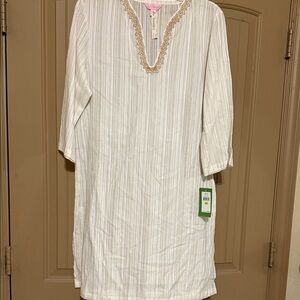 Lilly Pulitzer Ivory Tunic with Gold Accents